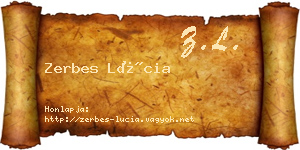 Zerbes Lúcia névjegykártya